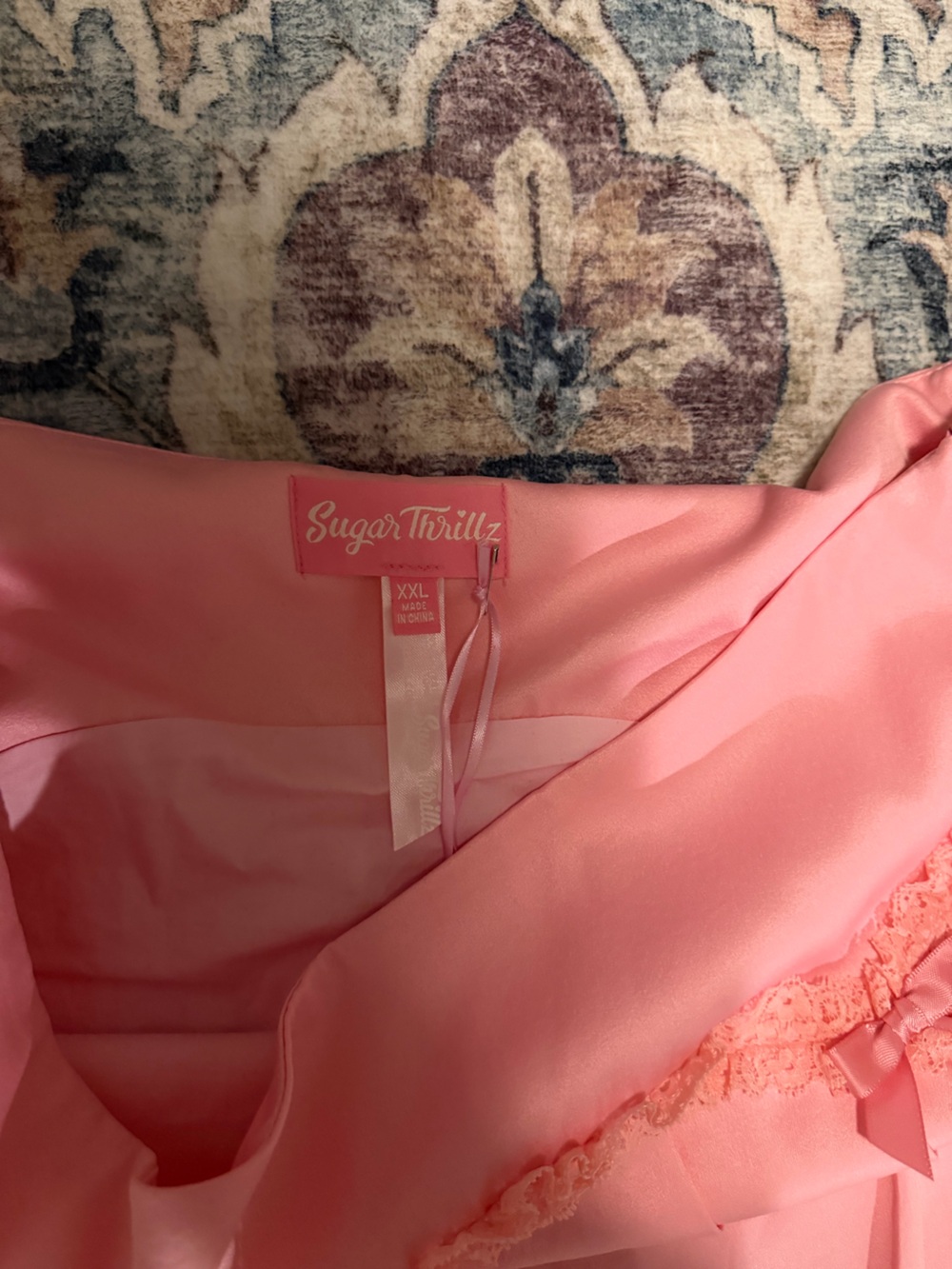 Dolls Kill Pastel Pink Ruffled Pleated Skater Mini Skirt - Picture 3 of 4